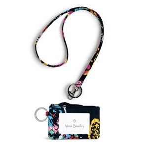 Lanyard & Iconic Zip ID Case in Butterfly Flutter